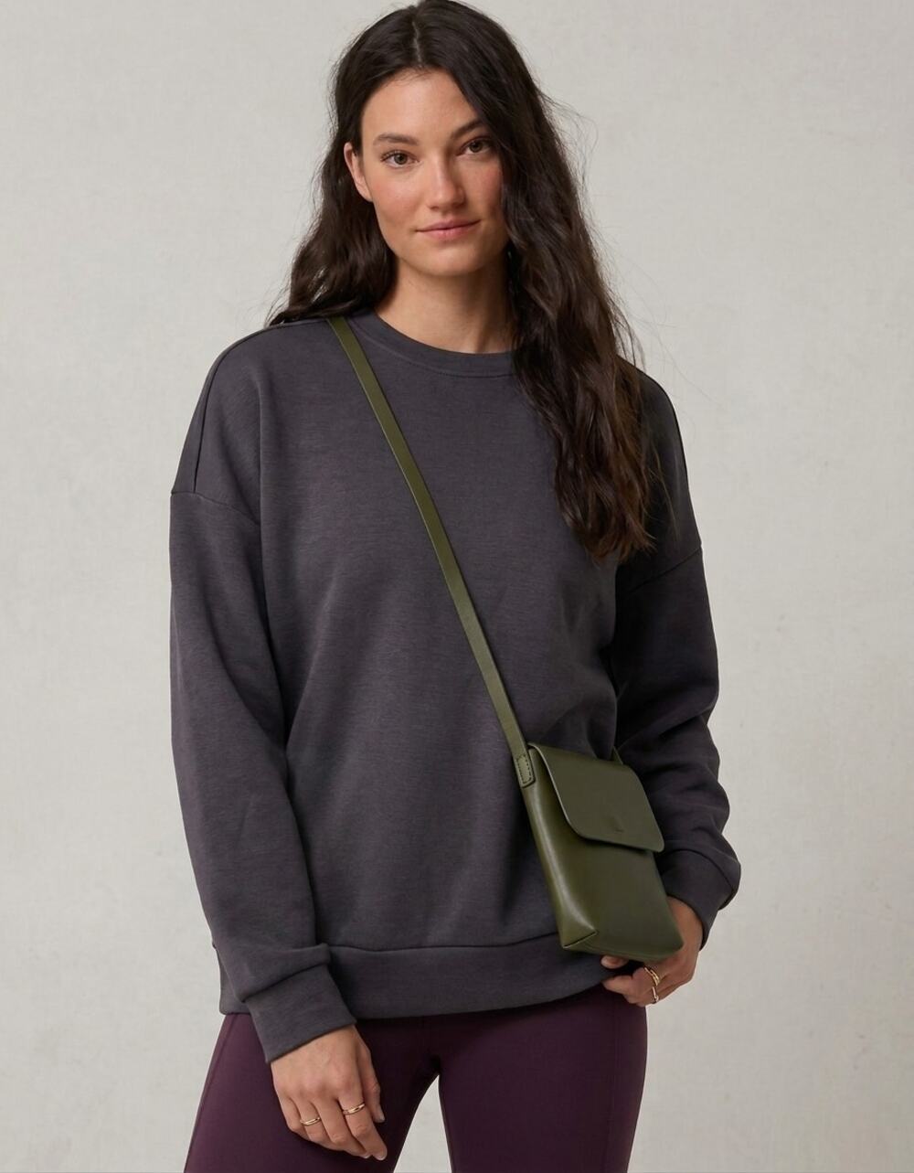 LazyPants Luxe Modal Blend Oversized Crewneck Sweatshirt Gray XL NWOT